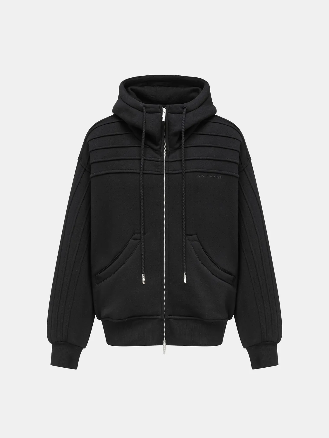 Feng Chen Wang Pleated Hoodie afslappet med logo