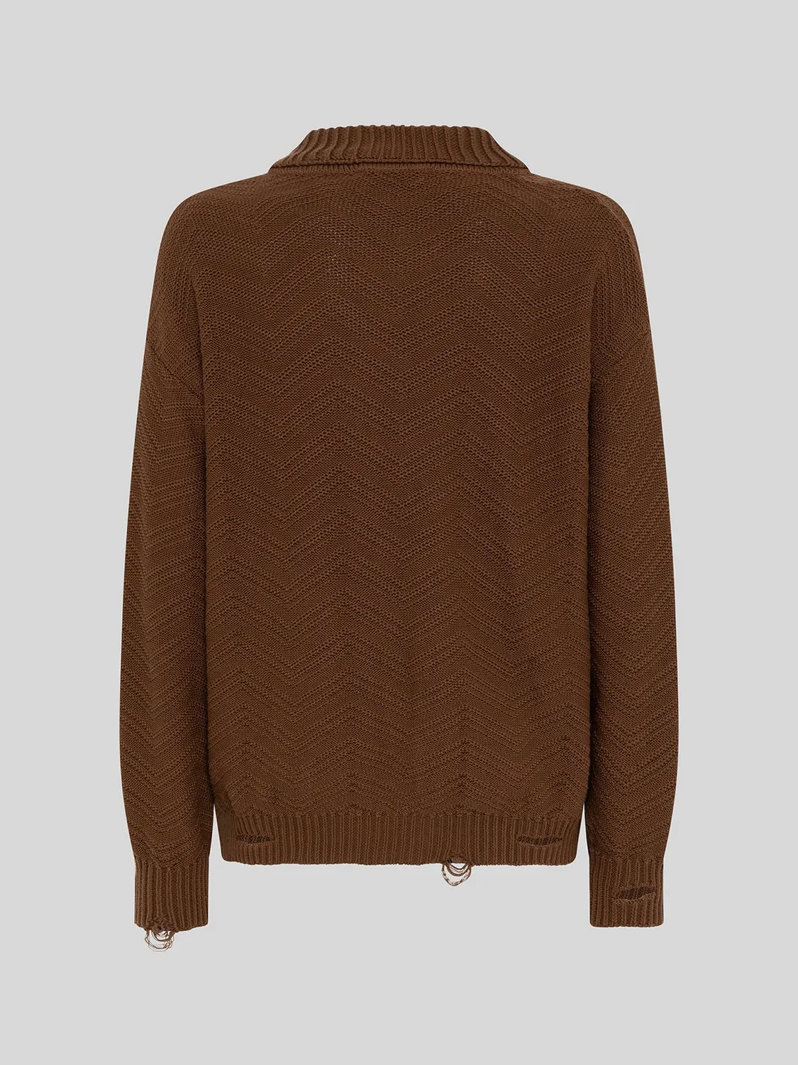 Laneus Knitted Polo Shirt poloskjorte chocolate bomuld