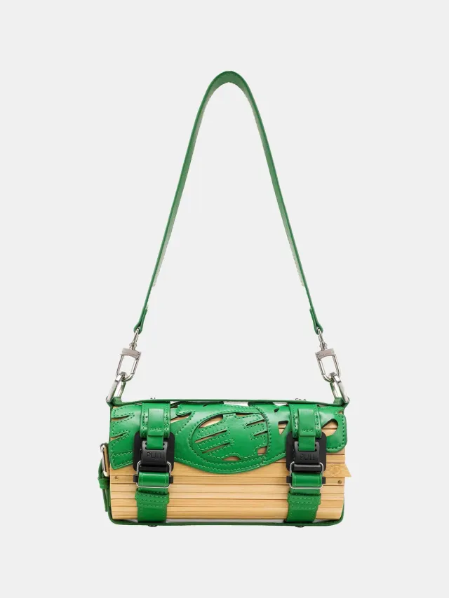 Feng Chen Wang Logo Strap Bamboo Bag bambustaske grøn