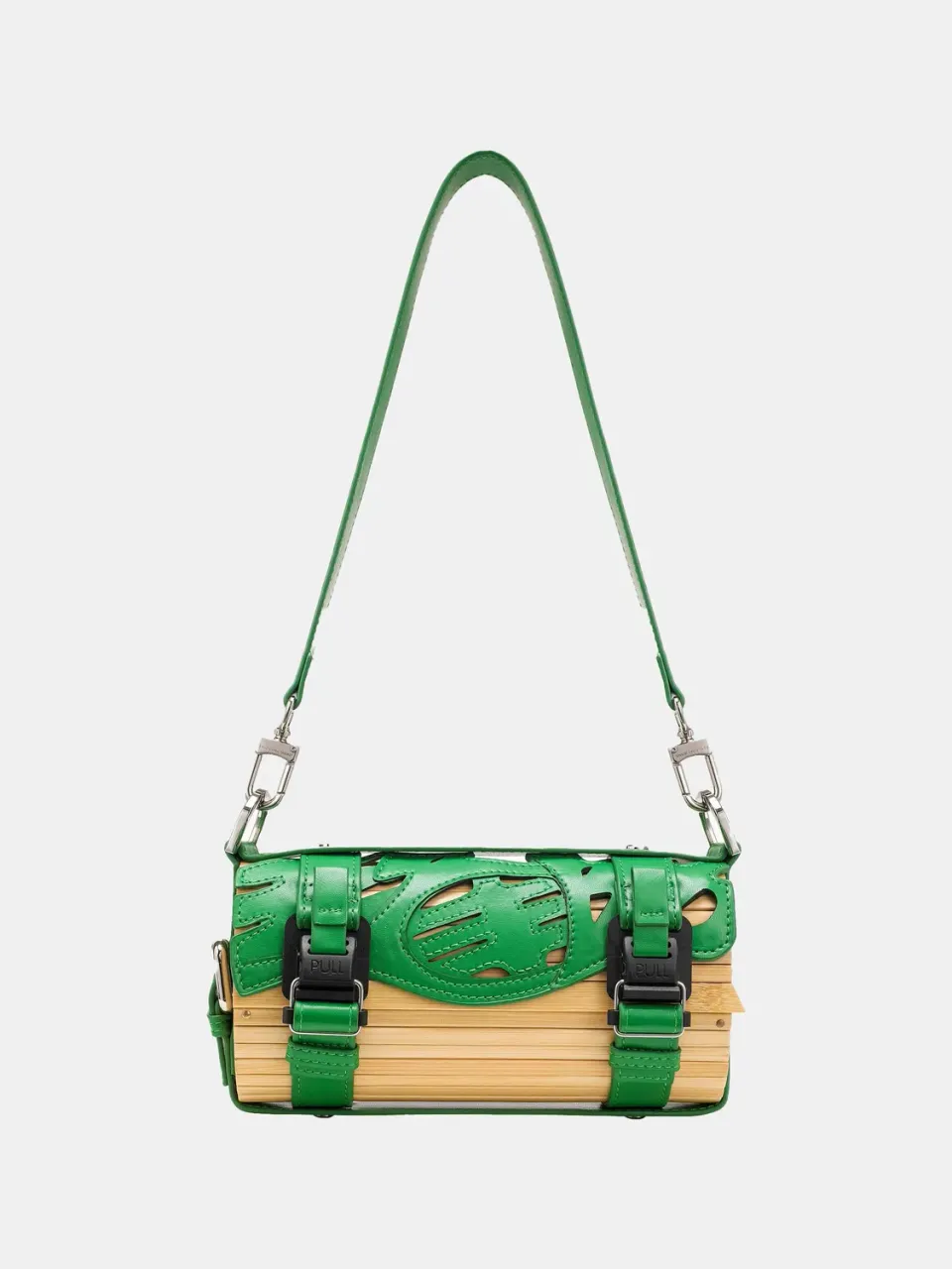 Feng Chen Wang Logo Strap Bamboo Bag bambustaske grøn