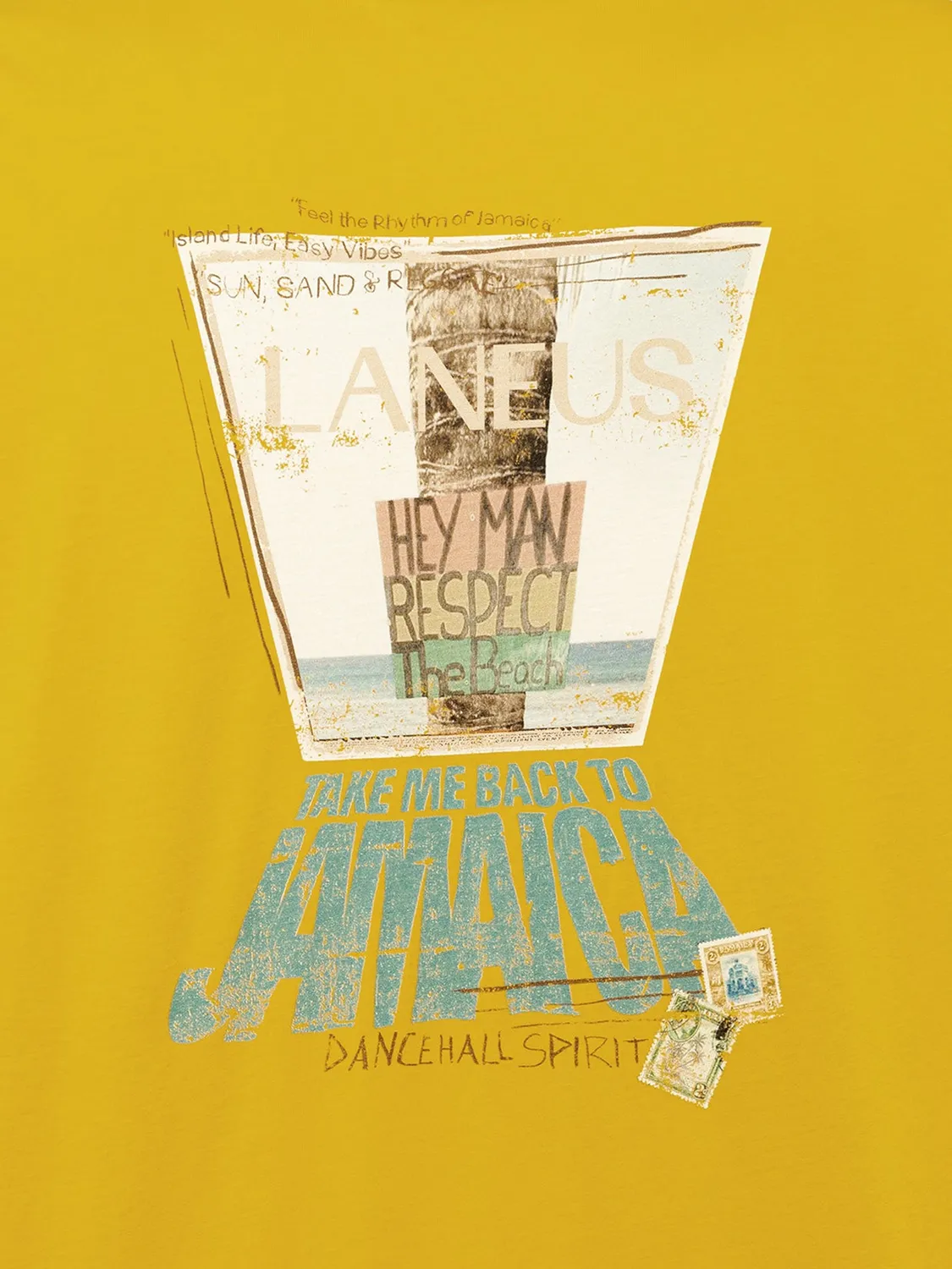 Laneus Oversized Jersey t-shirt saffron bomuld-print
