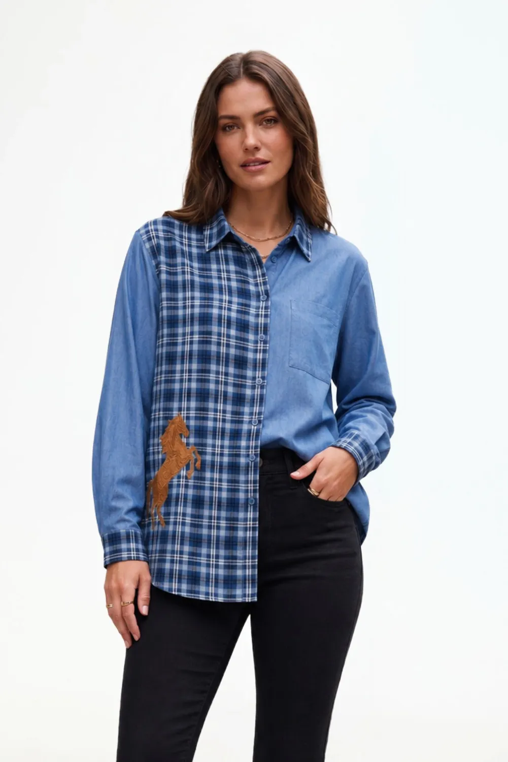 IN FRONT Cara skjorte denim oversize