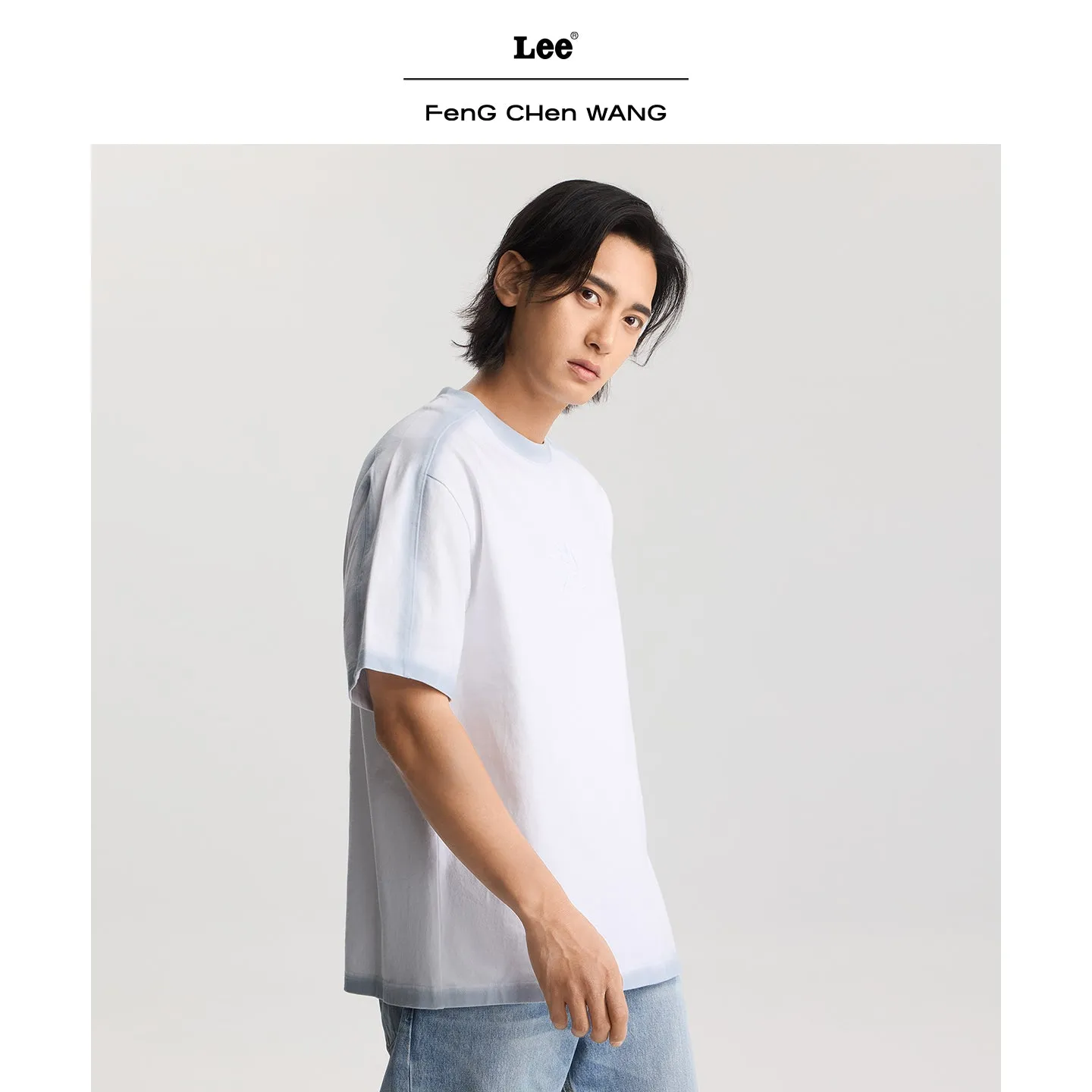 Feng Chen Wang Lee T-Shirt Oversized Lyseblå Mænd