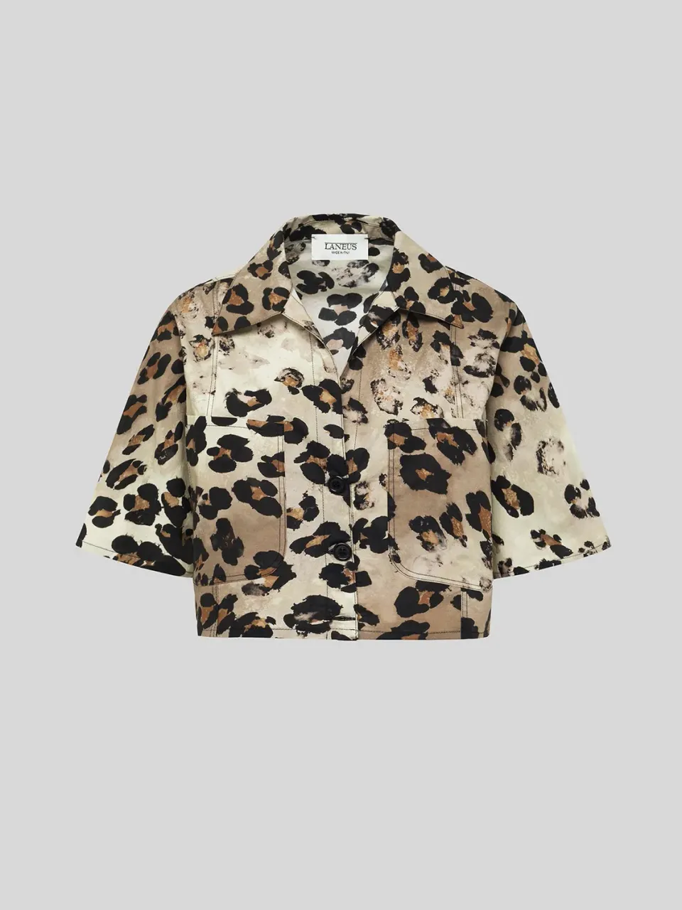 Laneus Animal Print skjorte multicolour bomuld
