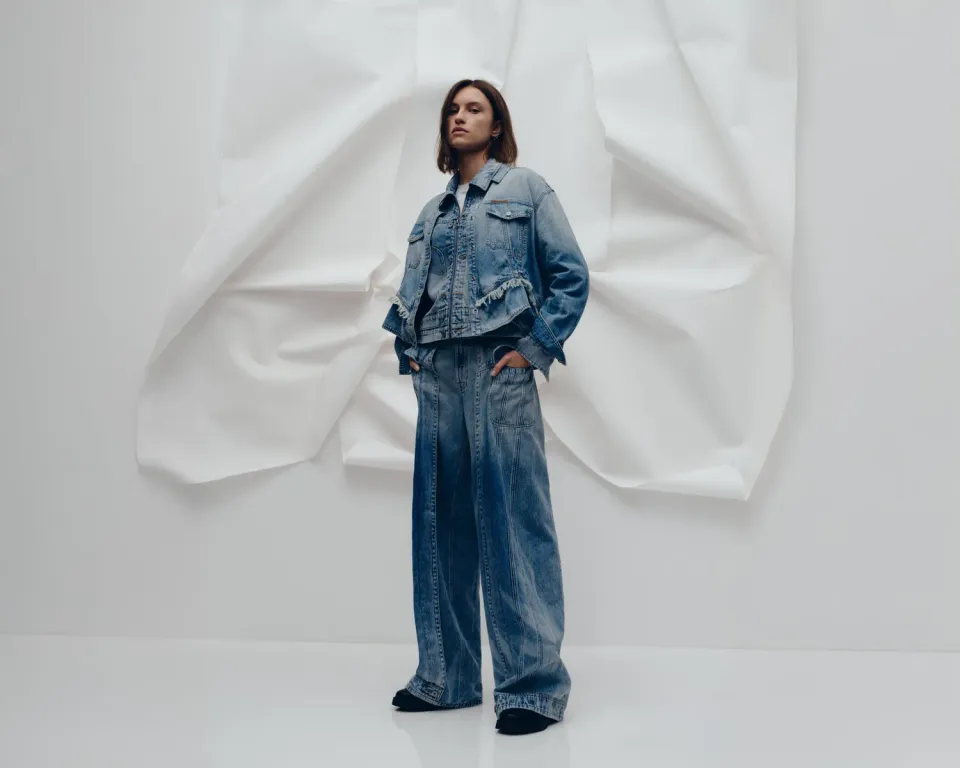 Lee x Feng Chen Wang denimskjorte dame langærmet