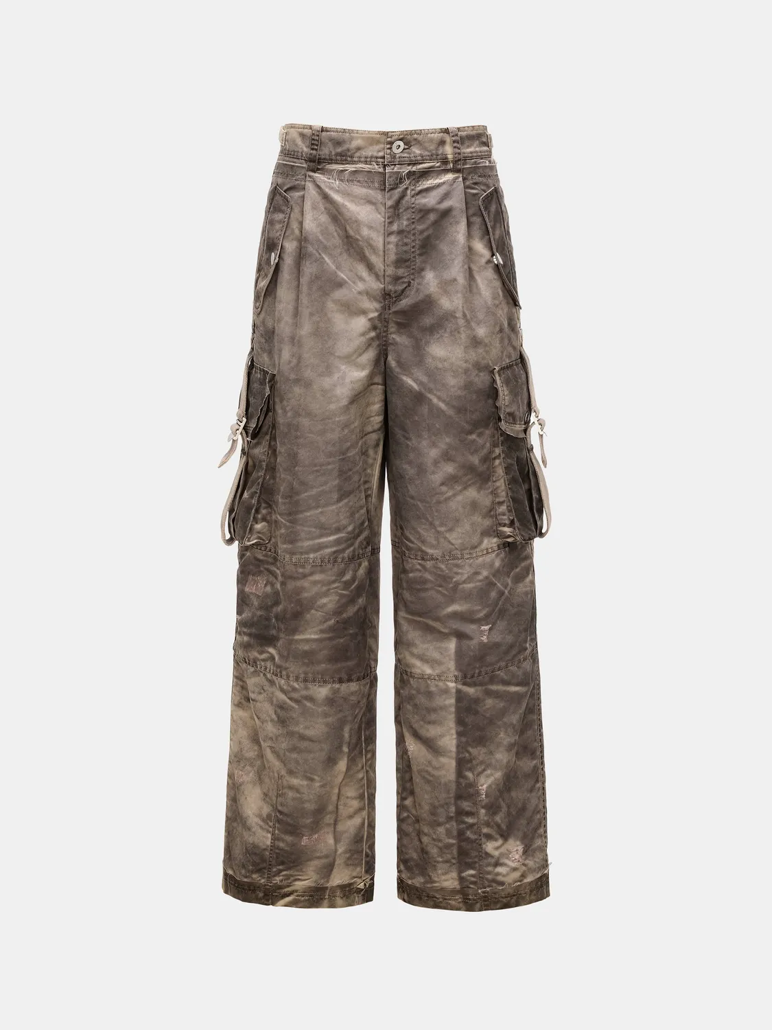 Feng Chen Wang Sandwashed cargobukser rødbrun