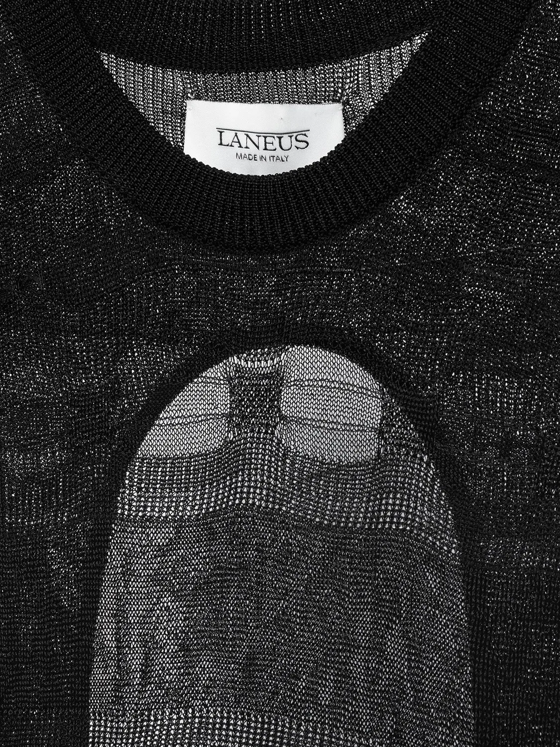 Laneus jacquard kjole viskose sort ærmeløs