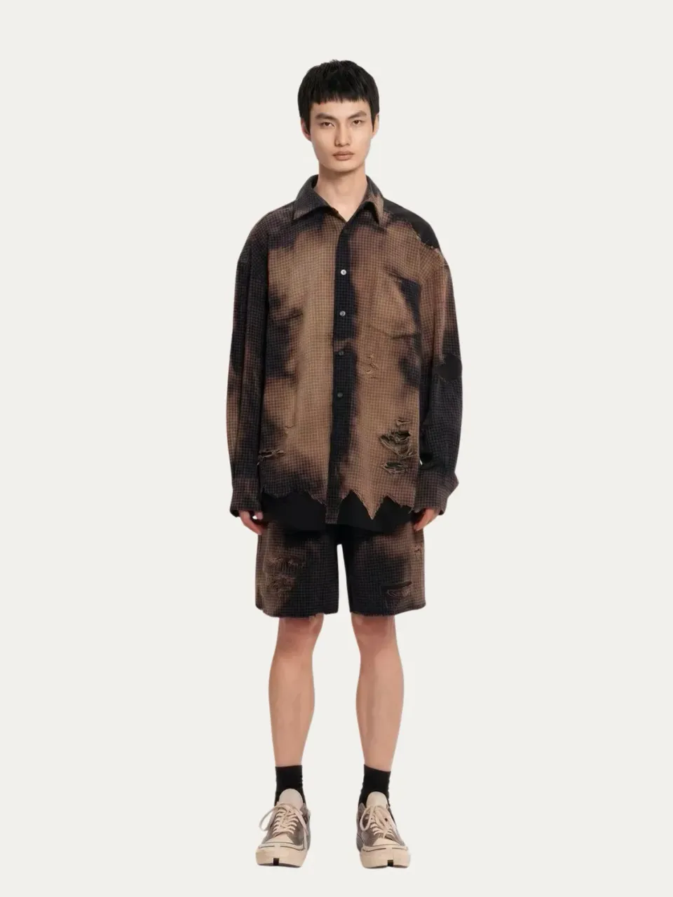 Feng Chen Wang Decayed Check skjorte XS-XL ternet