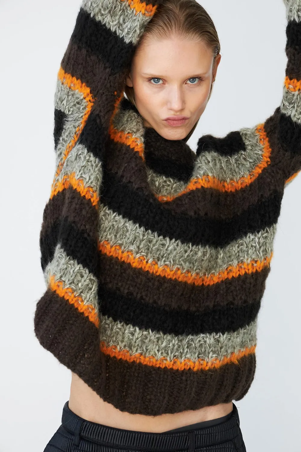 DAWNXDARE Savannah pullover 956 coffee stribet