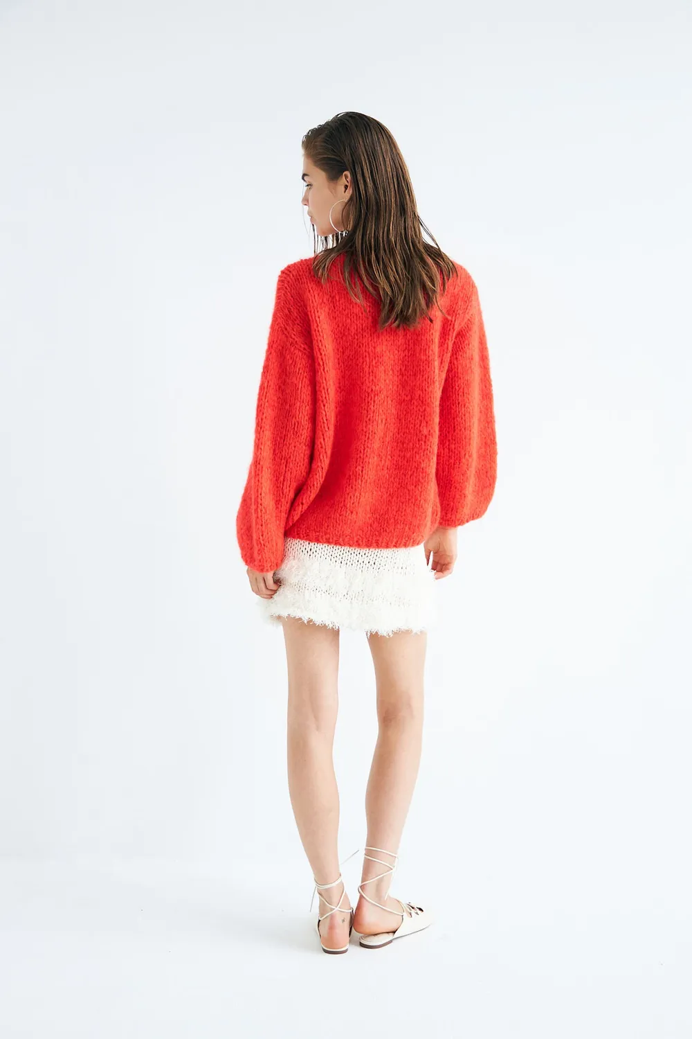 DAWNXDARE GINA strikcardigan chili håndstrikket