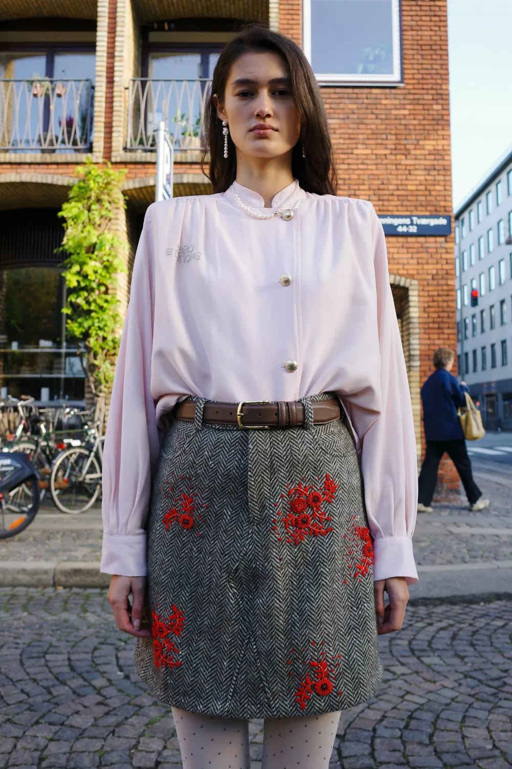 Caro Editions Nunu nederdel rød uld broderi