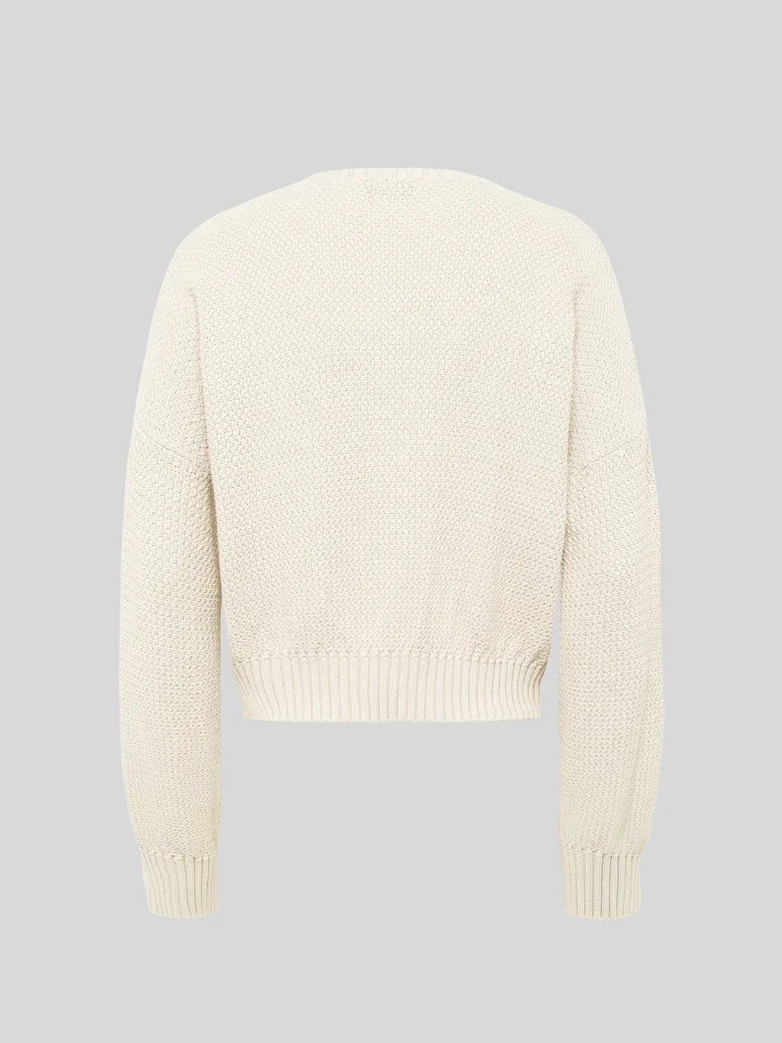Laneus Crew Neck Boxy Fit striktrøje cream bomuld