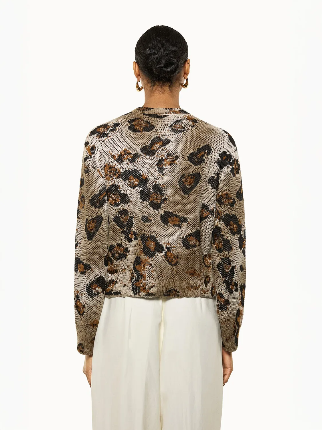 Laneus Animal Print cardigan multicolour bomuld