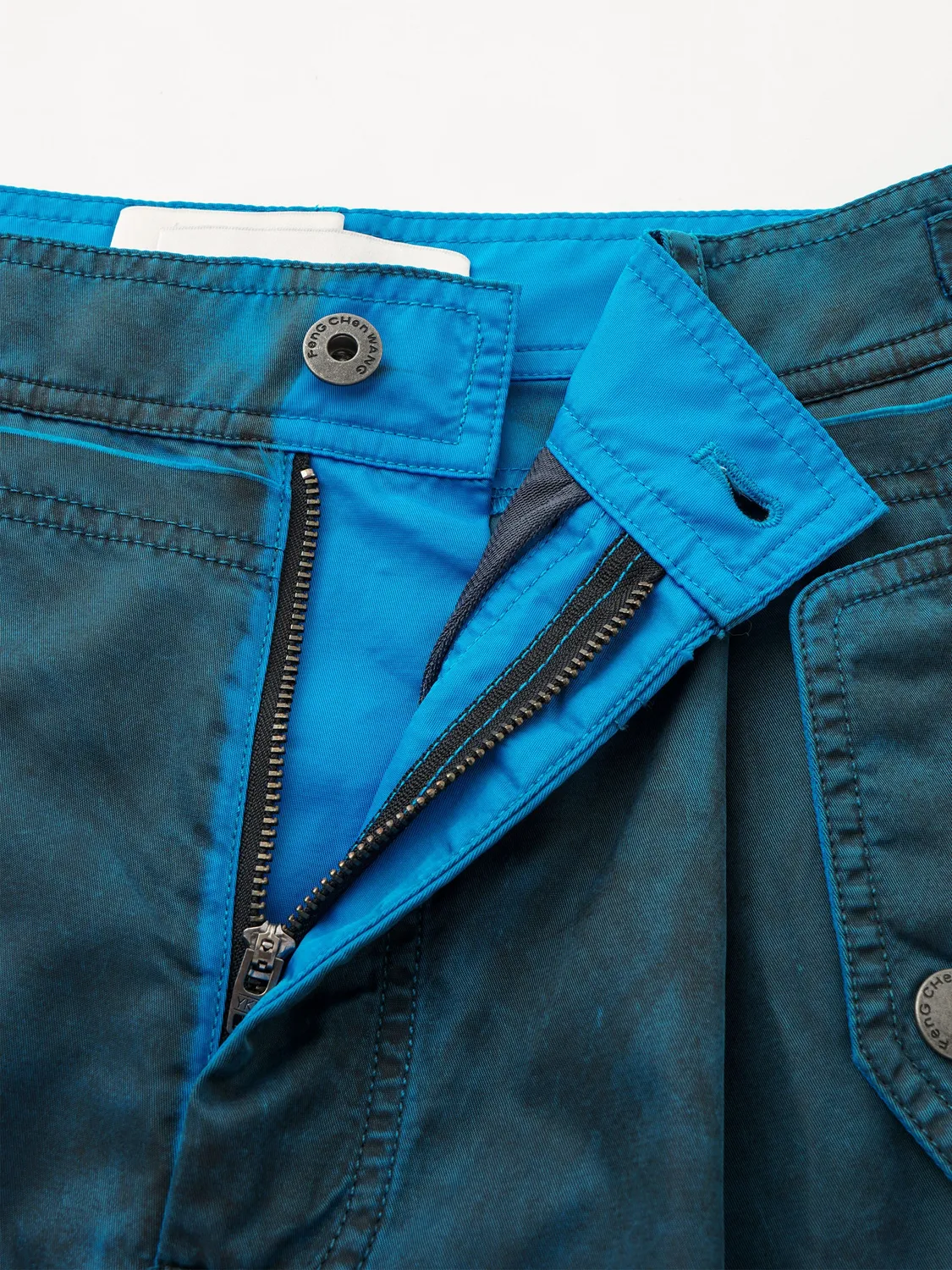 Feng Chen Wang Blue Sandwashed Utility bukser blå nylon