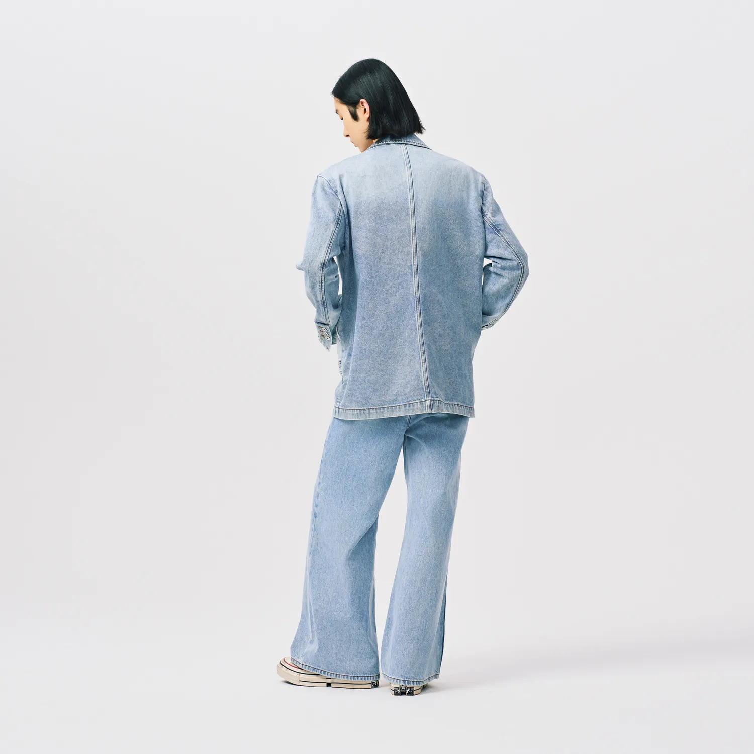 Feng Chen Wang Cross Waistband Jeans straight leg krydset