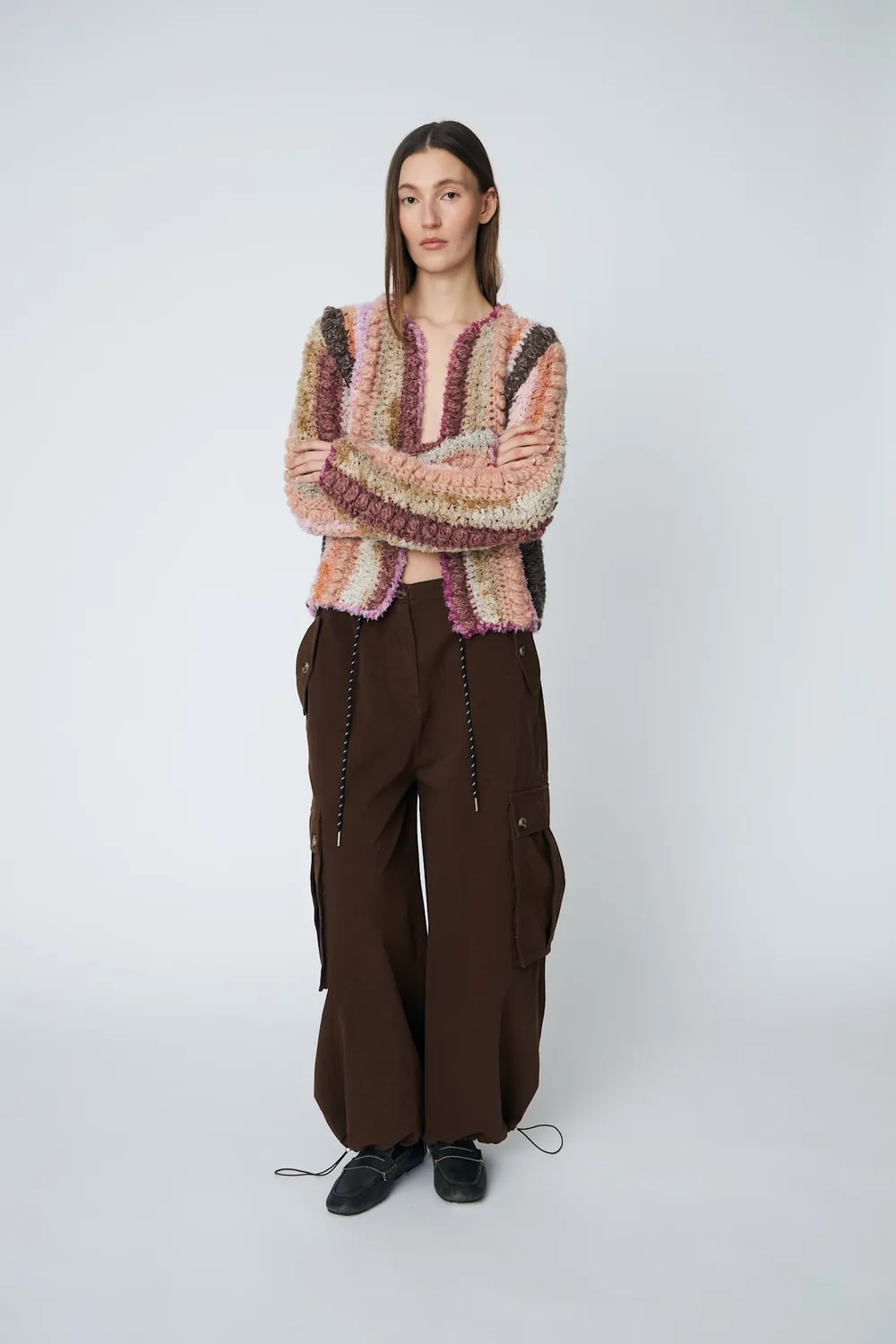 DAWNXDARE PALMA strikcardigan canyon rose