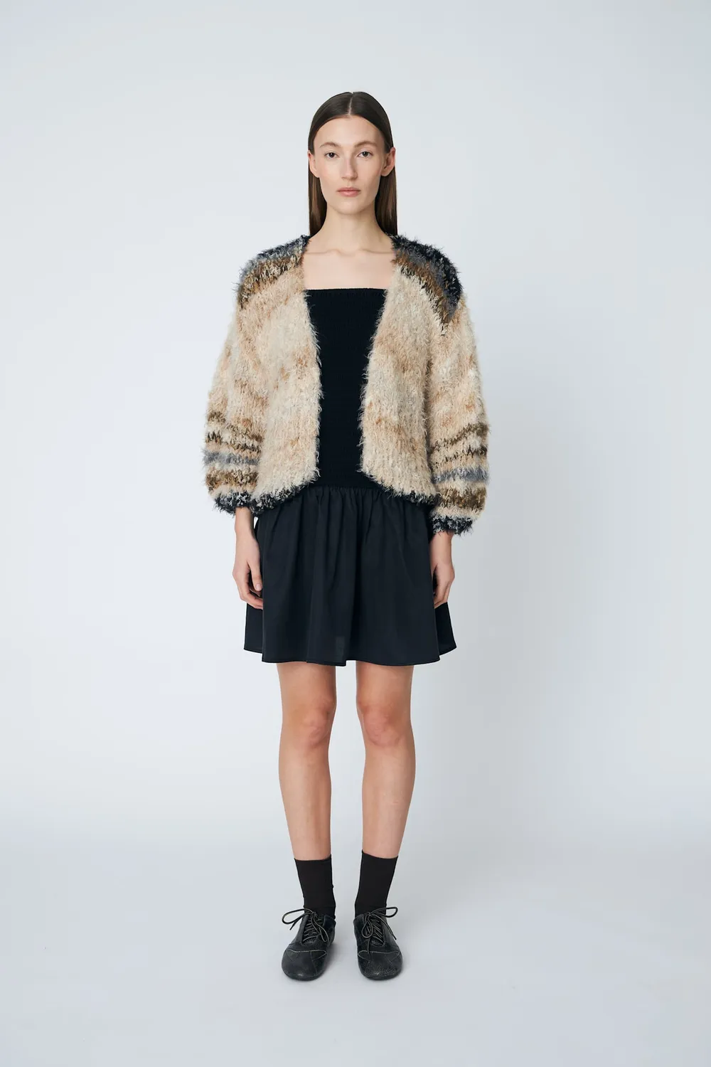 DAWNXDARE Eden cardigan strikcardigan shitake cropped