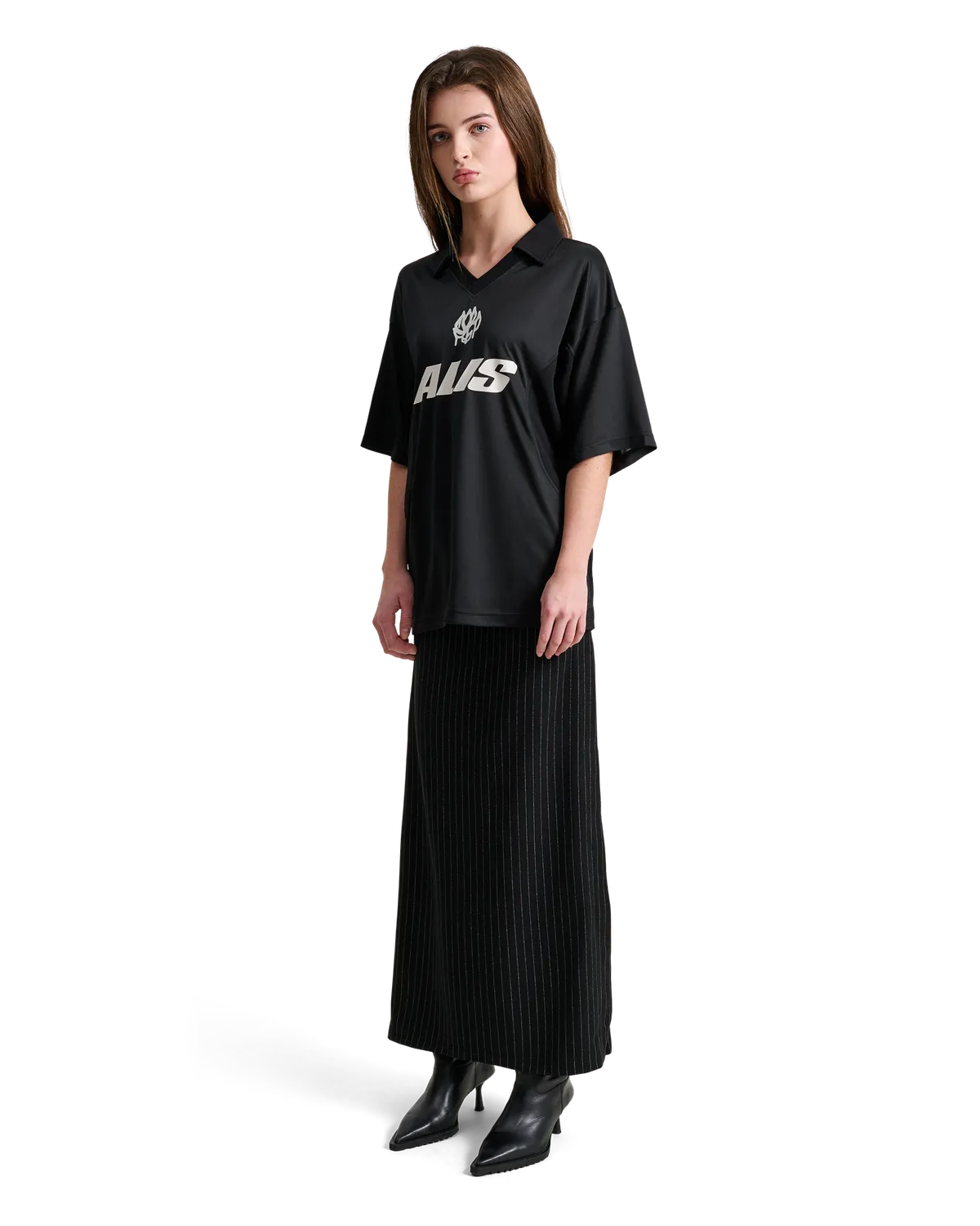 Alis Wizzy polo Black/Grey løs pasform