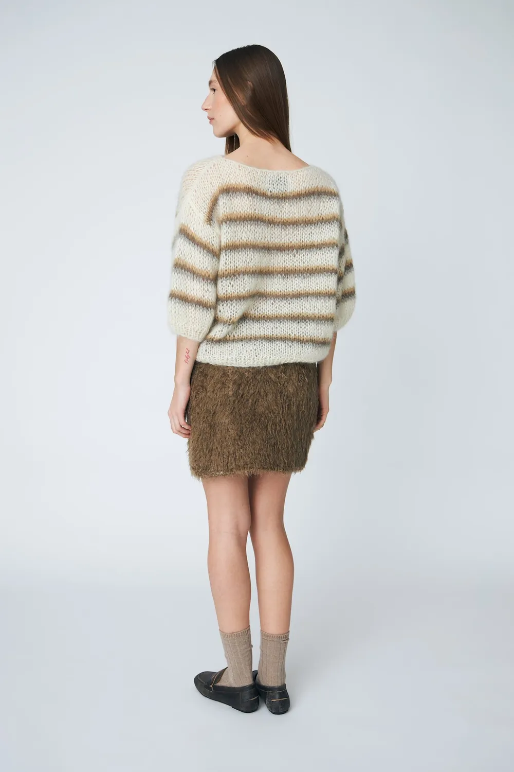 DAWNXDARE Lola Spade Crew striktrøje 102 Chalk mohair