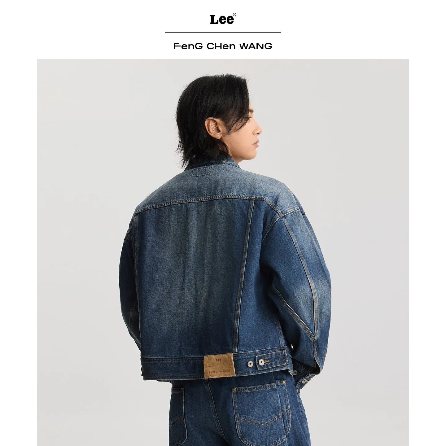 Lee x Feng Chen Wang L/S denimjakke mørk vask