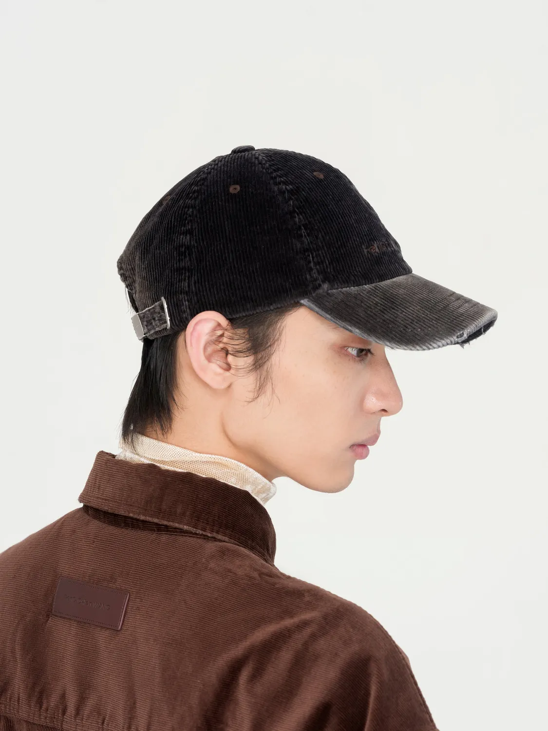 Feng Chen Wang Brown Washed Corduroy kasket brun OS