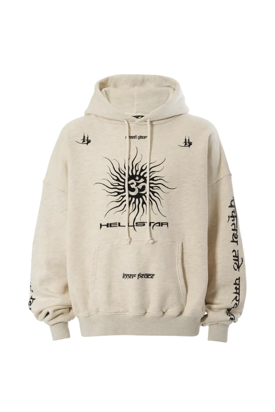 Hellstar Oatmeal Hoodie hættetrøje oatmeal fleece