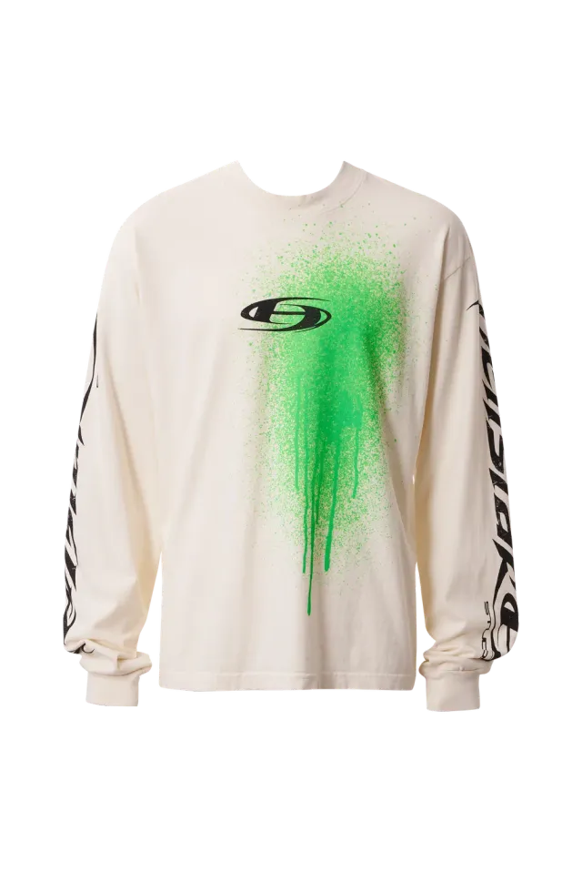 Hellstar Spray Paint HSSTU1LS01 longsleeve hvid bomuld