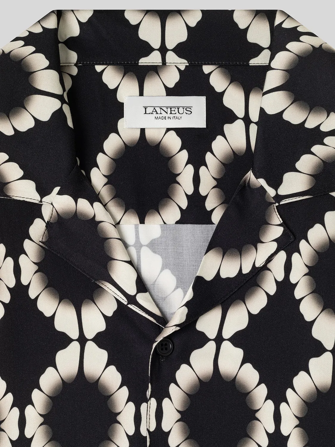 Laneus Bowling Shirt with Print skjorte sort viskose