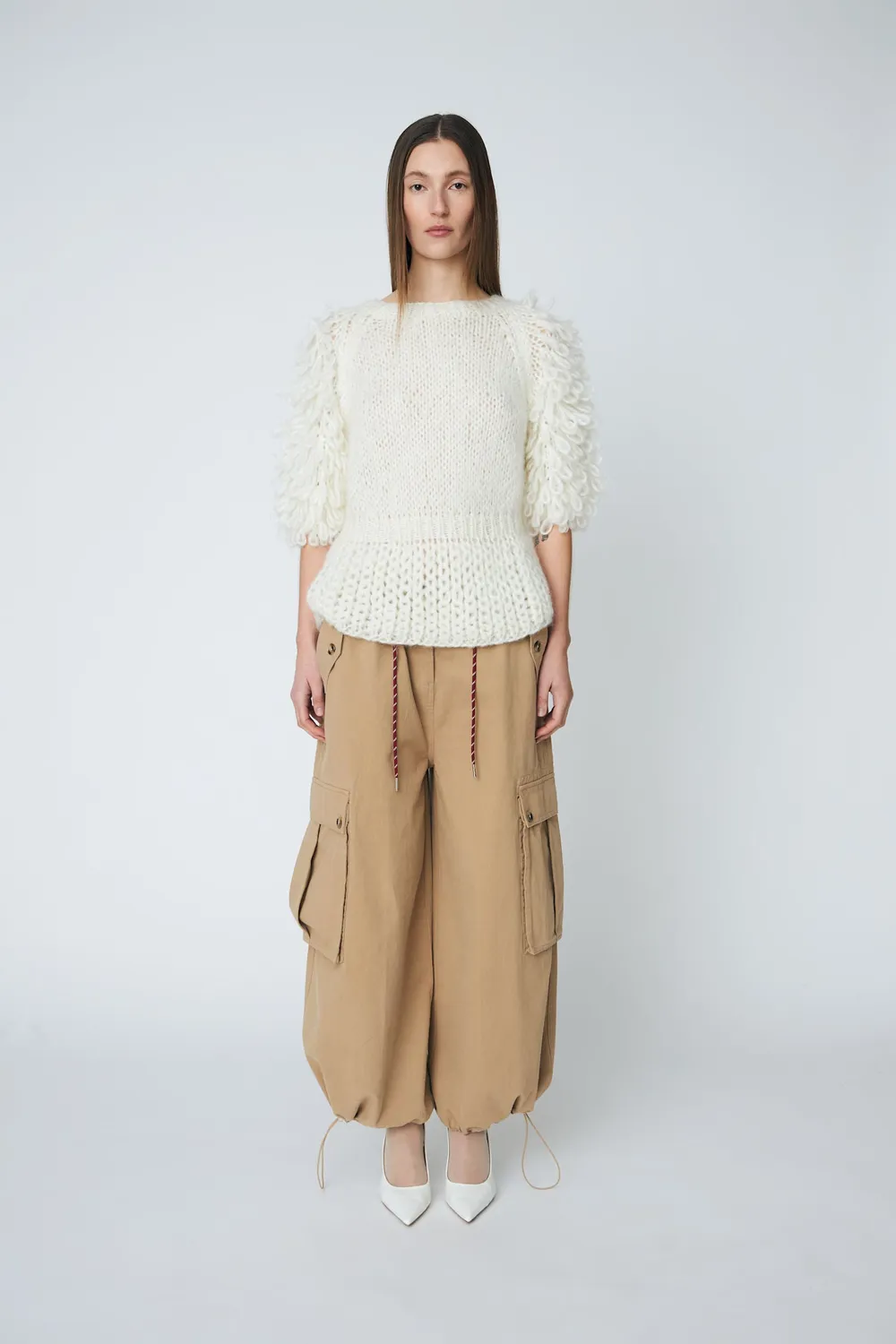 DAWNXDARE ELSIE CREW pullover 102 Chalk mohair