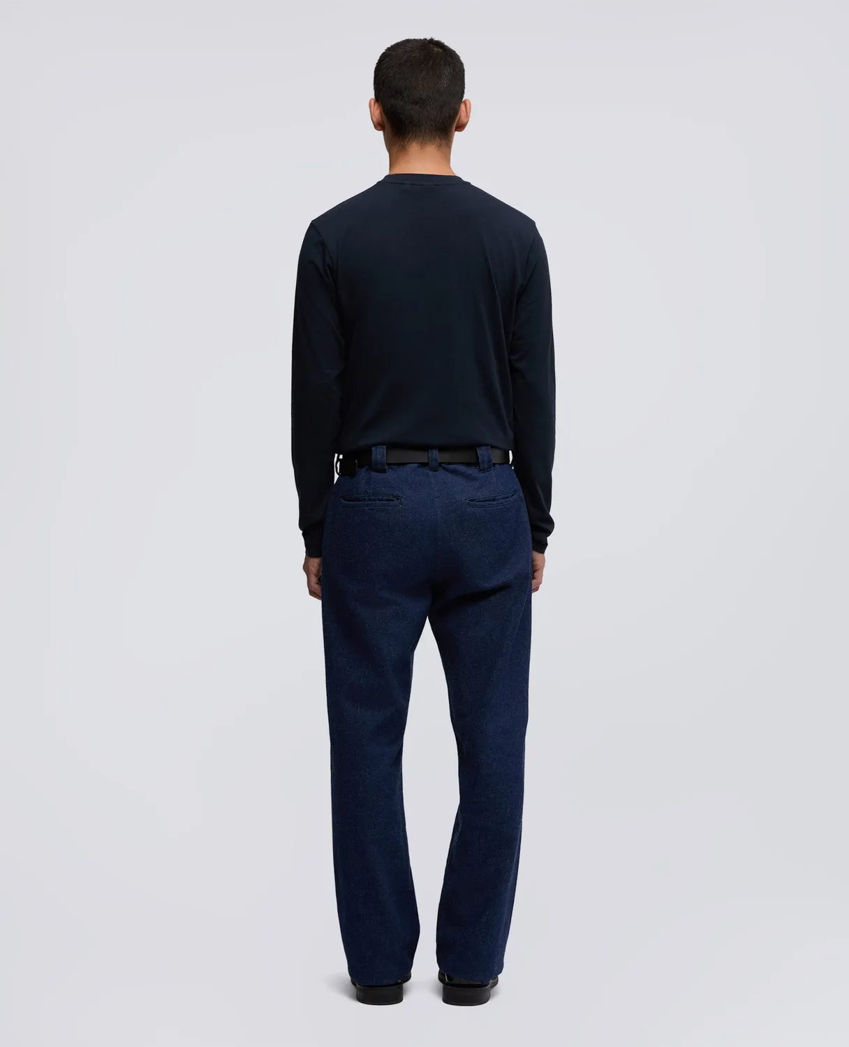 Aspesi Silenzio Langærmet T-shirt Navy bomuld