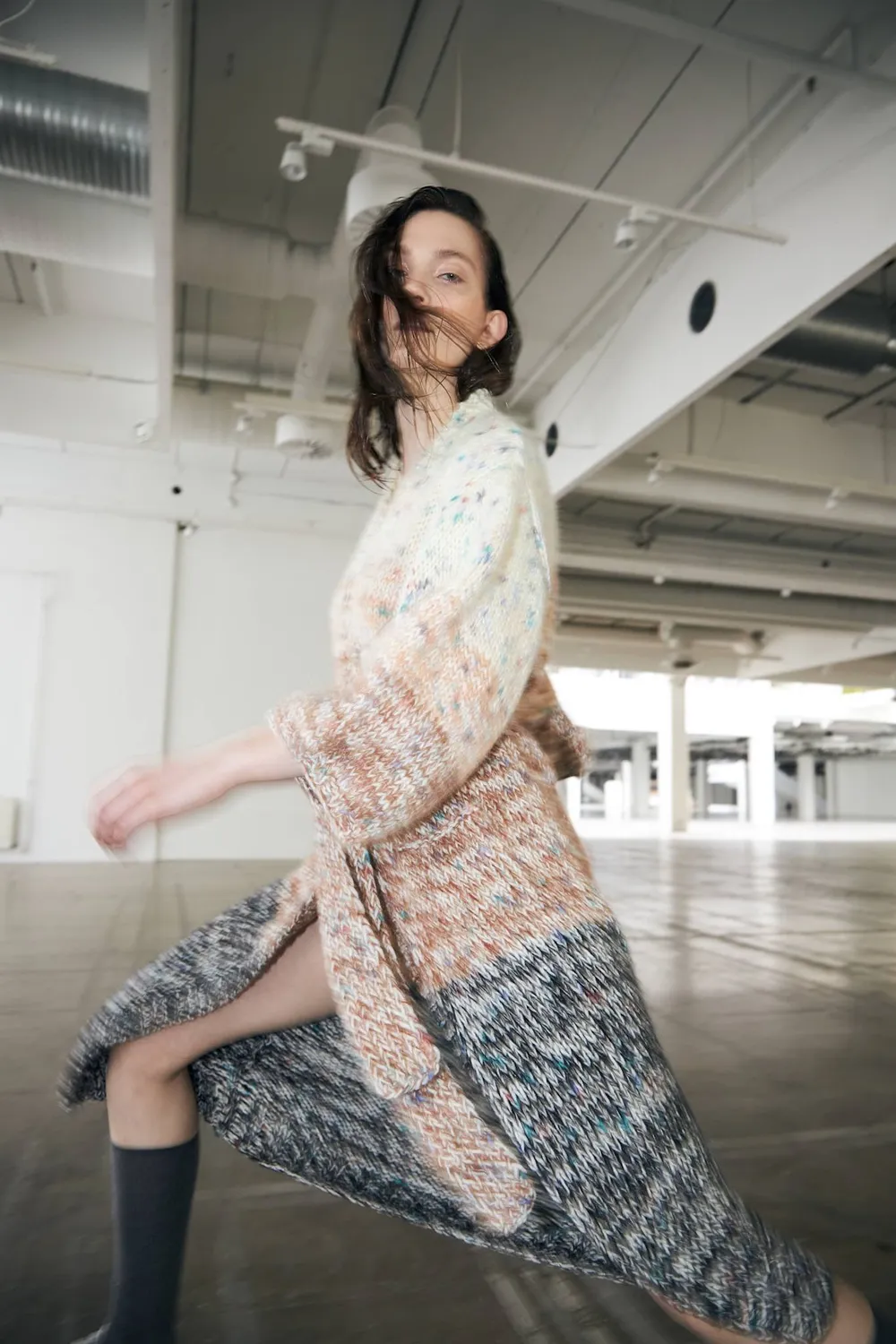DAWNxDARE Florence strik cardigan 910 natural bælte