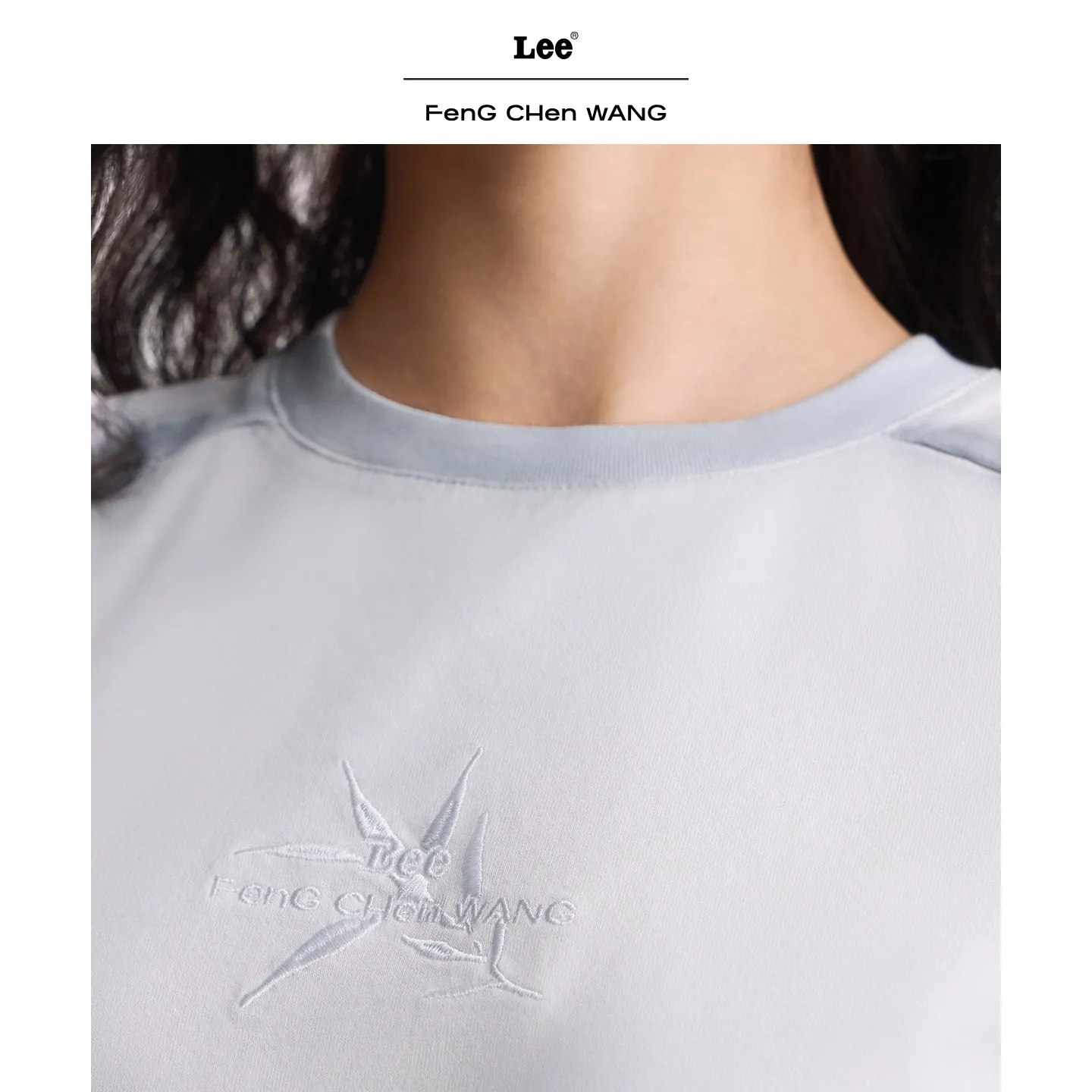 Lee x Feng Chen Wang S/S cropped t-shirt hvid spray dame