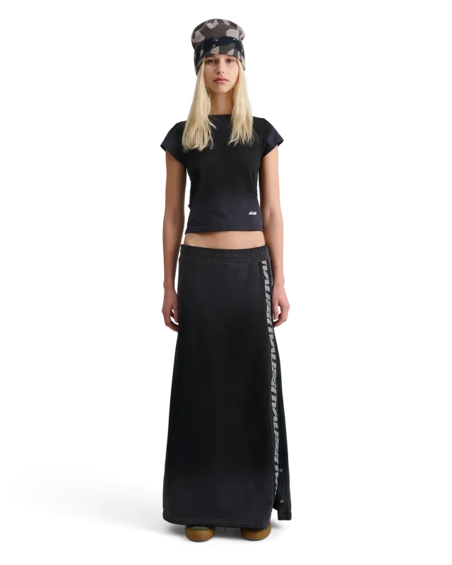 Alis Nirah long jersey nederdel faded black bomuld