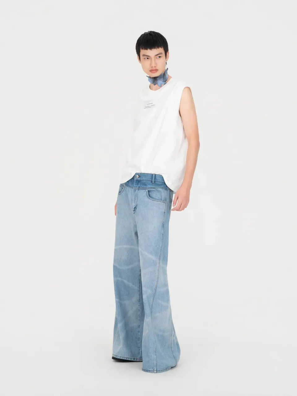 Feng Chen Wang 2 in 1 White Loose-Fit Tank Top hvid bomuld