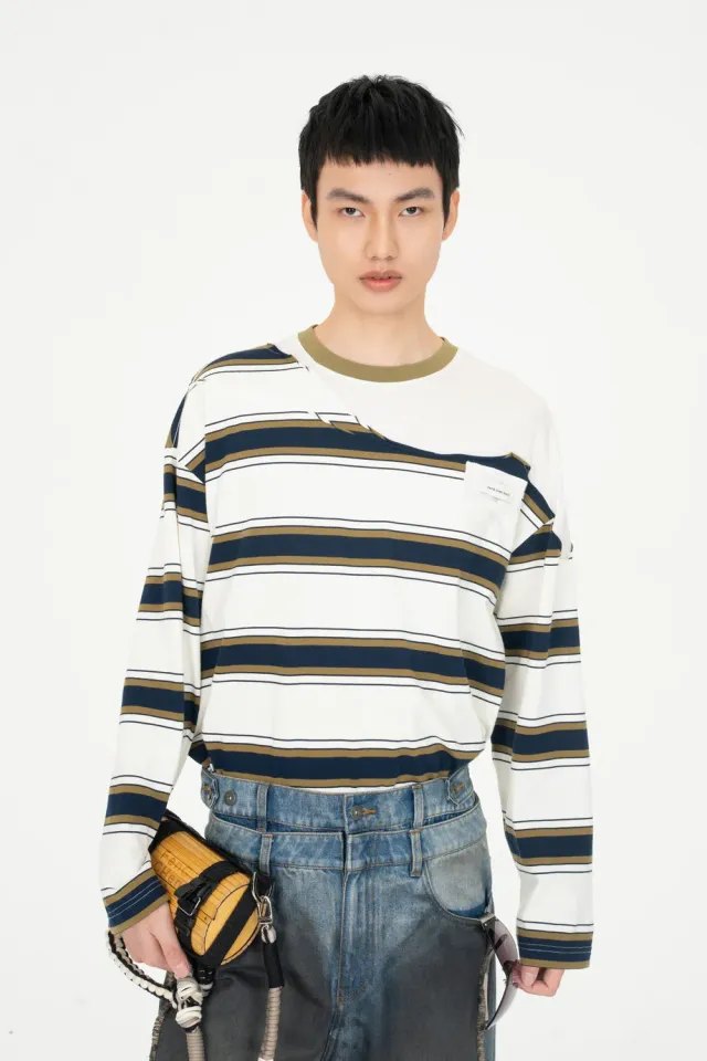 Feng Chen Wang 2 in 1 Patched t-shirt blå-gul
