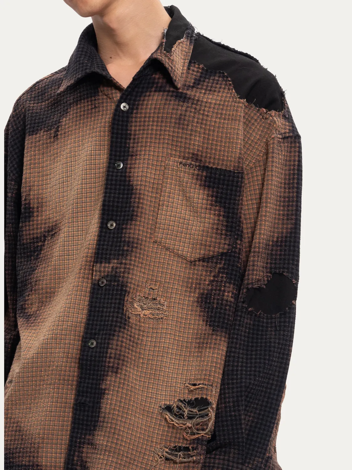 Feng Chen Wang Decayed Check skjorte XS-XL ternet