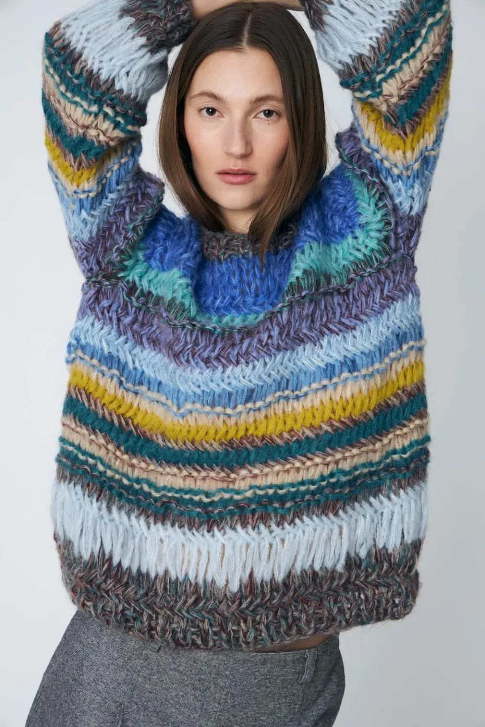 Dawnxdare Genova pullover striktrøje 630 Blue Sky