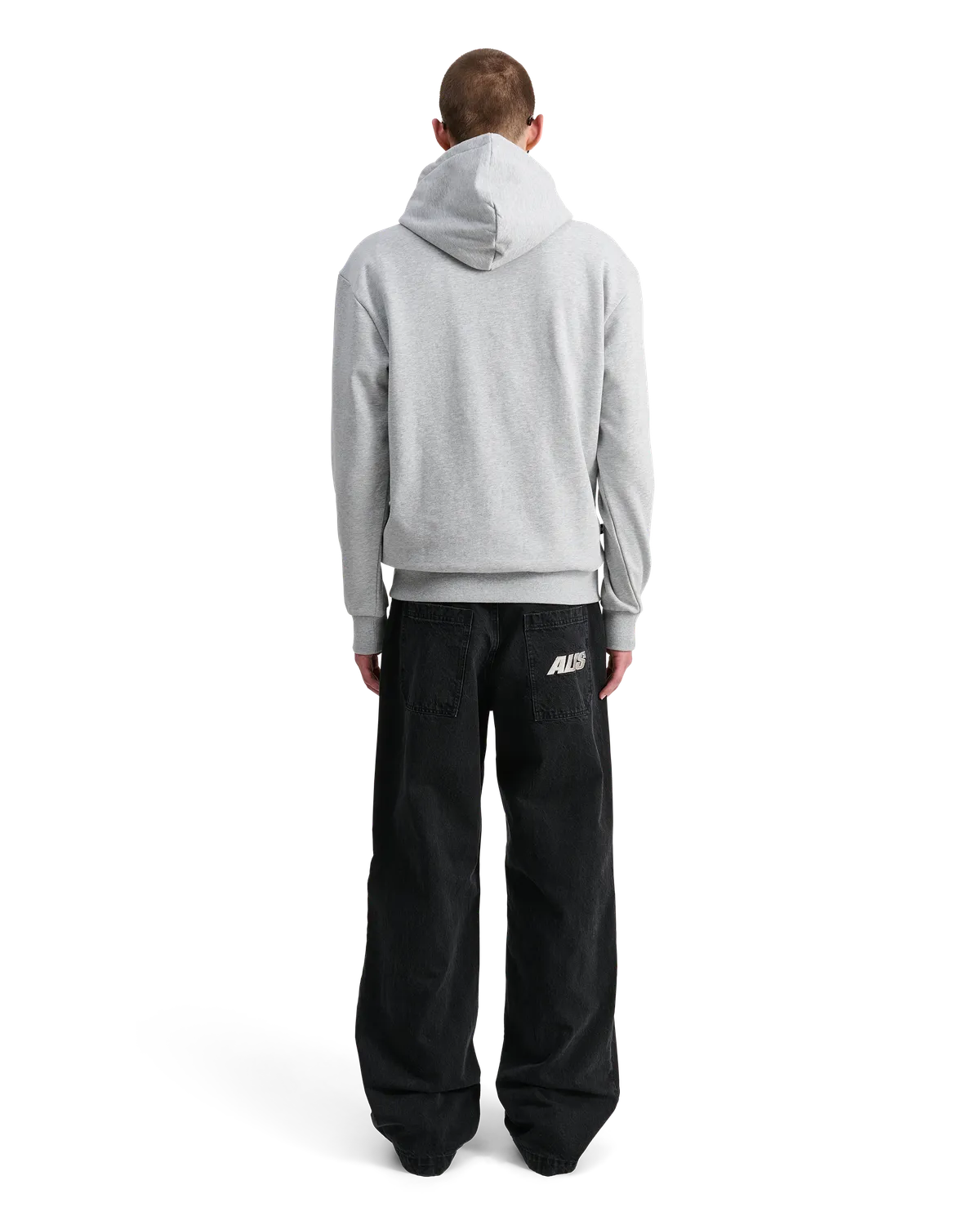 Alis Aori Chest Logo hoodie grey melange bomuld