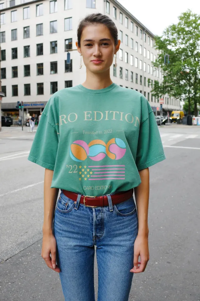 Caro Editions Freddy t-shirt washed green tennis økologisk