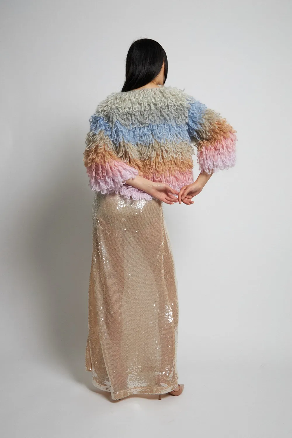 DAWNXDARE FAY 970 Pastel strikjakke uld