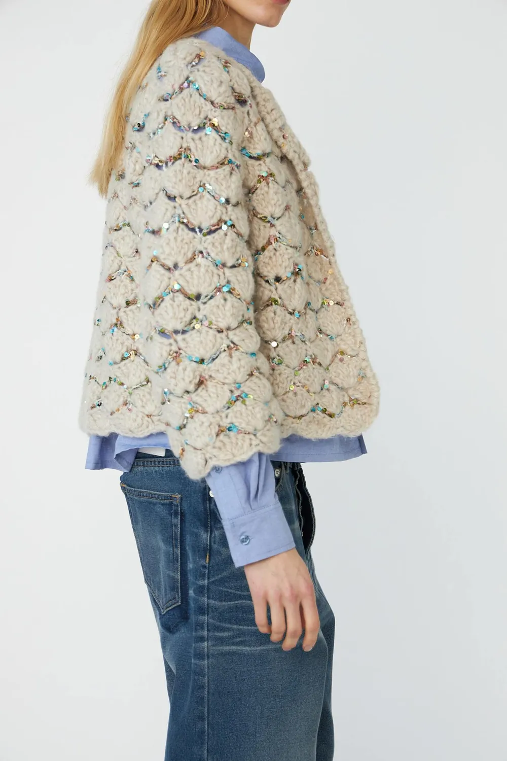 DAWN x DARE Ginza cardigan 900 multi hæklet bomuld