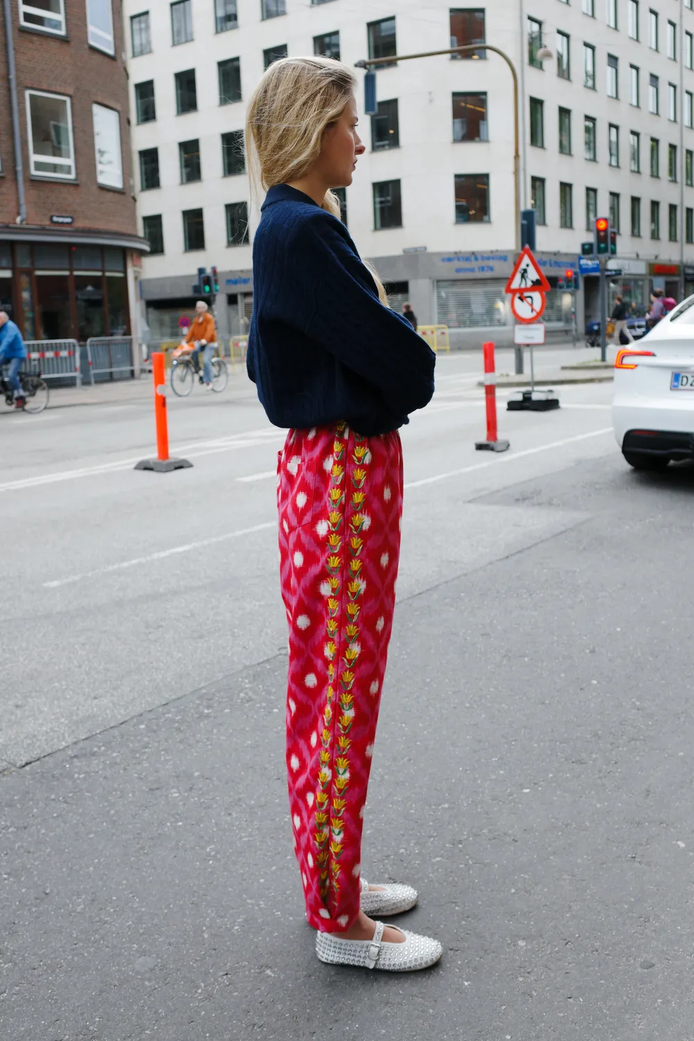 Caro Editions Coco Pants bukser rød ikat broderi