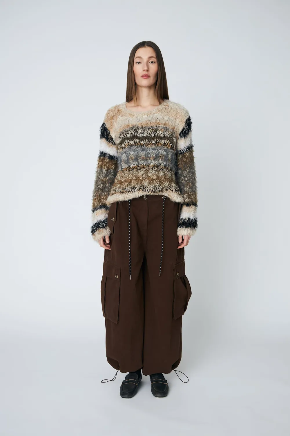 DAWNXDARE ELOISE pullover 193 shitake stribet