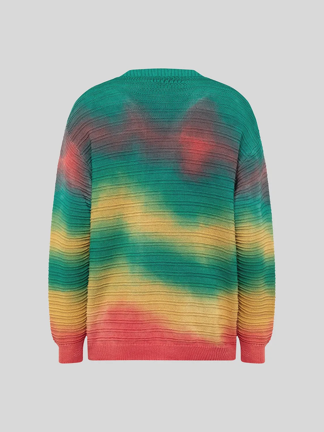 Laneus Oversized Knit Cardigan strikcardigan multicolour bomuld