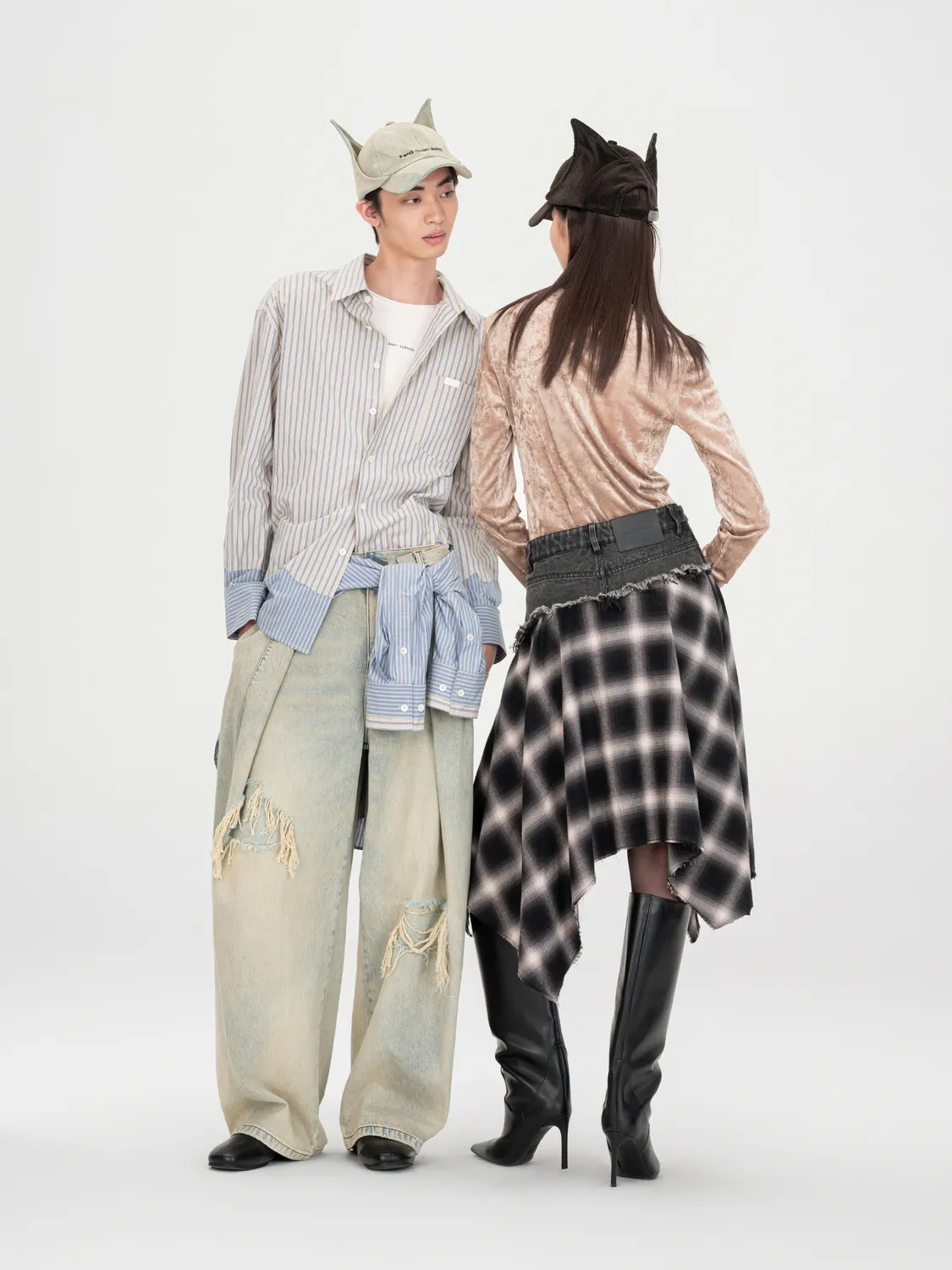 Feng Chen Wang Deconstructed langærmet T-shirt stræk
