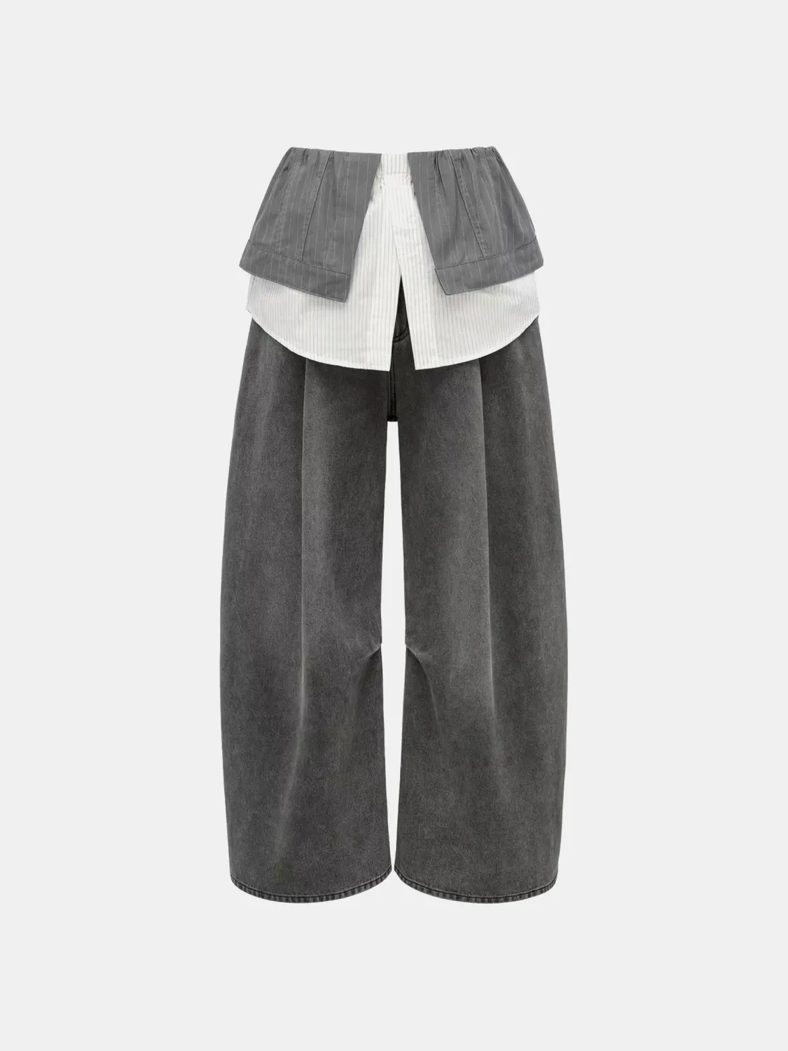 Feng Chen Wang 2-in-1 Deconstructed denimbukser grå