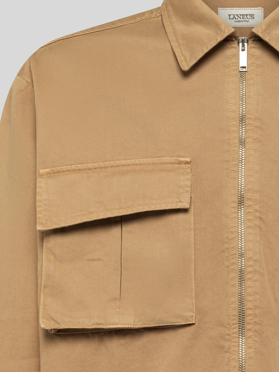 Laneus Cotton Shirt skjorte camel cargo 100% bomuld
