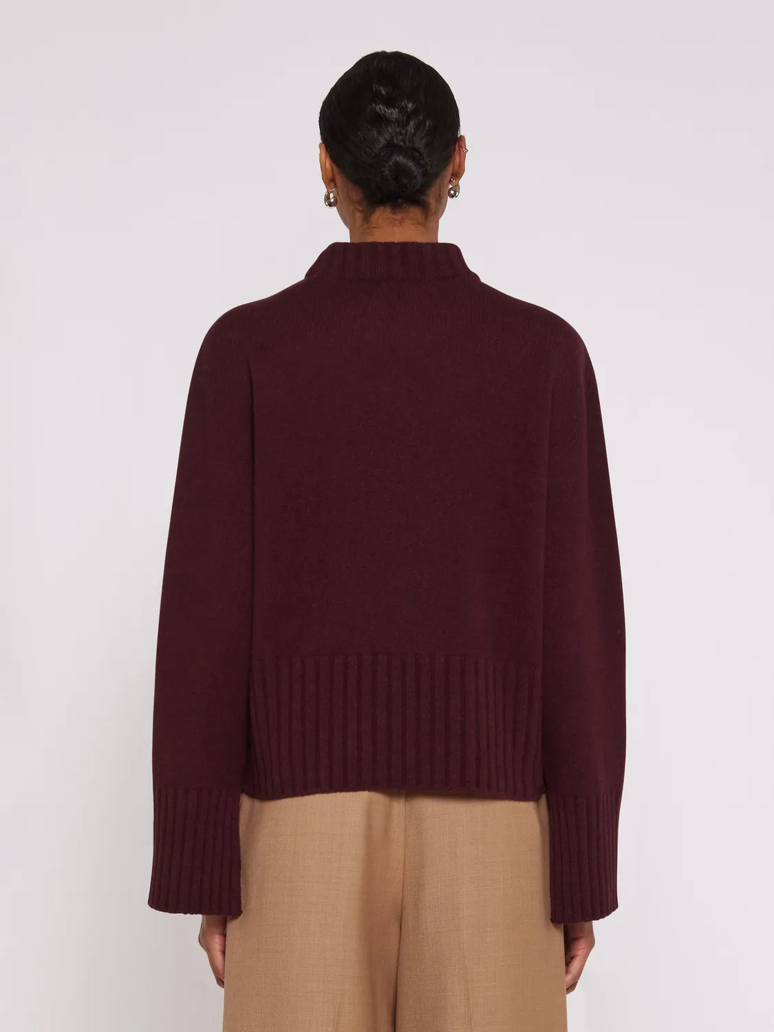Laneus Boxy Crew Neck striktrøje fico uld cashmere