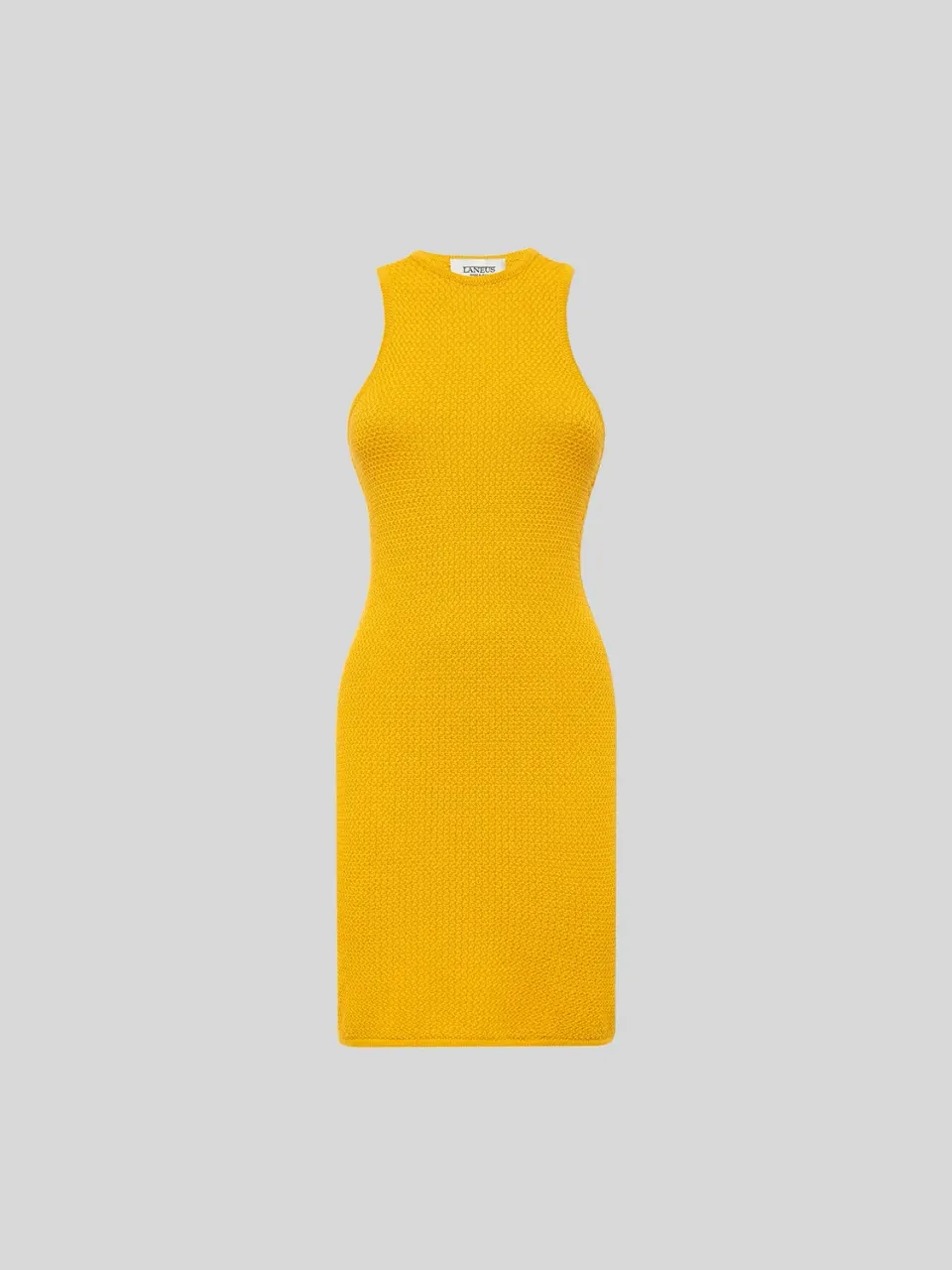 Laneus Knit Mini Dress kjole safran bomuld