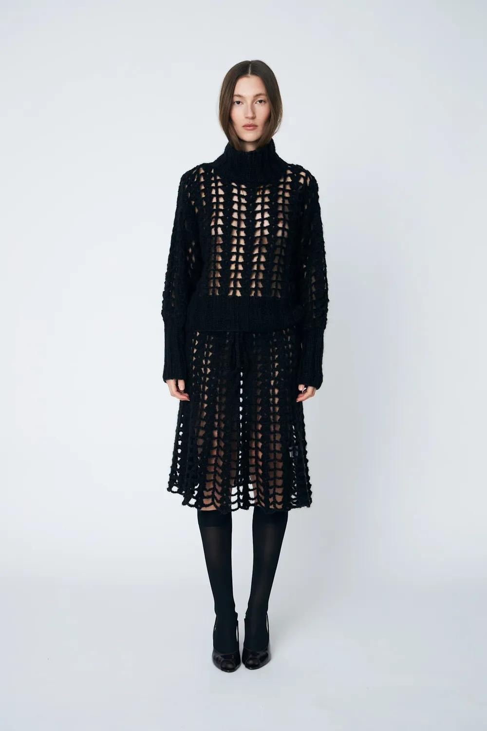 DAWNXDARE Erica Crochet pullover 199 Black hulmønster